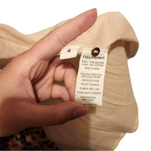 Ulla Johnson Dress Midi Wrap Orange Blue Ruffle Pleated Knit Trim Lisette US 4 - Picture 9 of 13